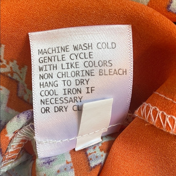 Boho style Paisley Tunic - Orange and Multicolor Size M - Picture 5 of 9